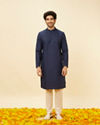 Royal Blue Classic Bandhgala Kurta image number 2