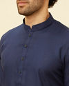 alt message - Manyavar Men Royal Blue Classic Bandhgala Kurta image number 1