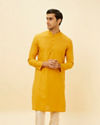 Manyavar Men Mustard Yellow Classic Bandhgala Kurta
