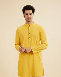 Manyavar Men Yellow Radiance Mid length Kurta