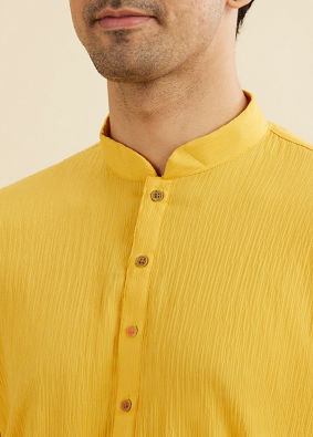 Manyavar Men Yellow Radiance Mid length Kurta