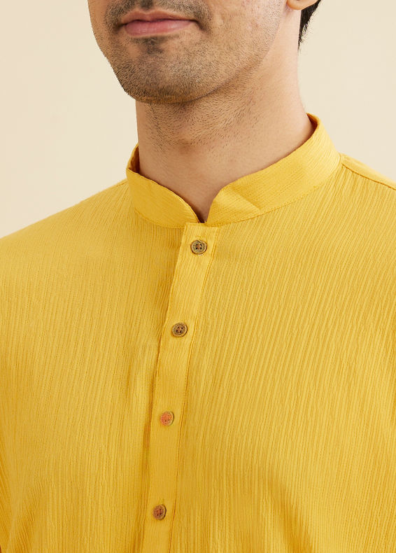 Manyavar Men Yellow Radiance Mid length Kurta