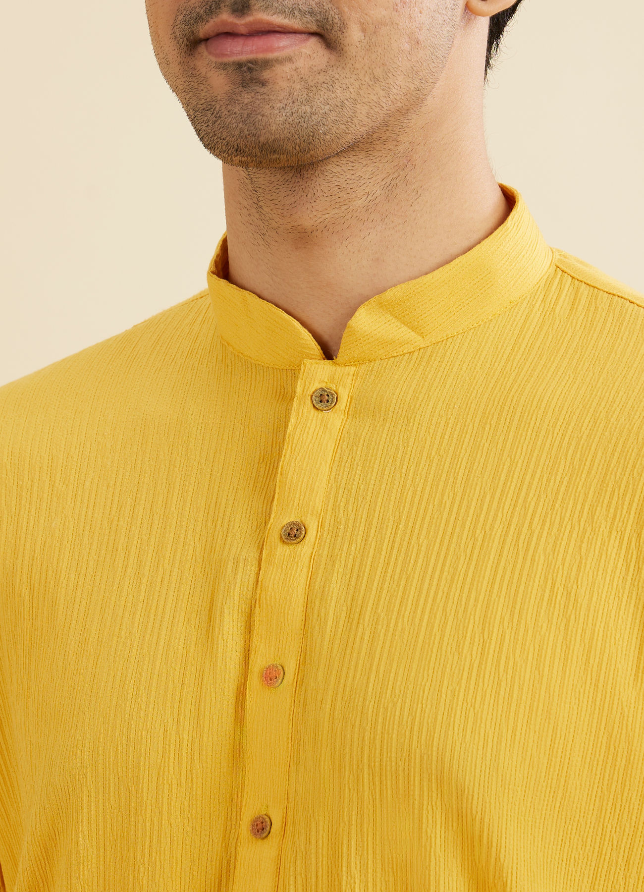 Manyavar Men Yellow Radiance Mid length Kurta