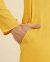 Manyavar Men Yellow Radiance Mid length Kurta