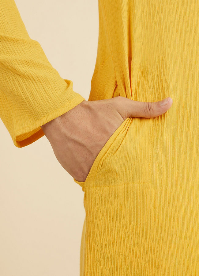 Manyavar Men Yellow Radiance Mid length Kurta