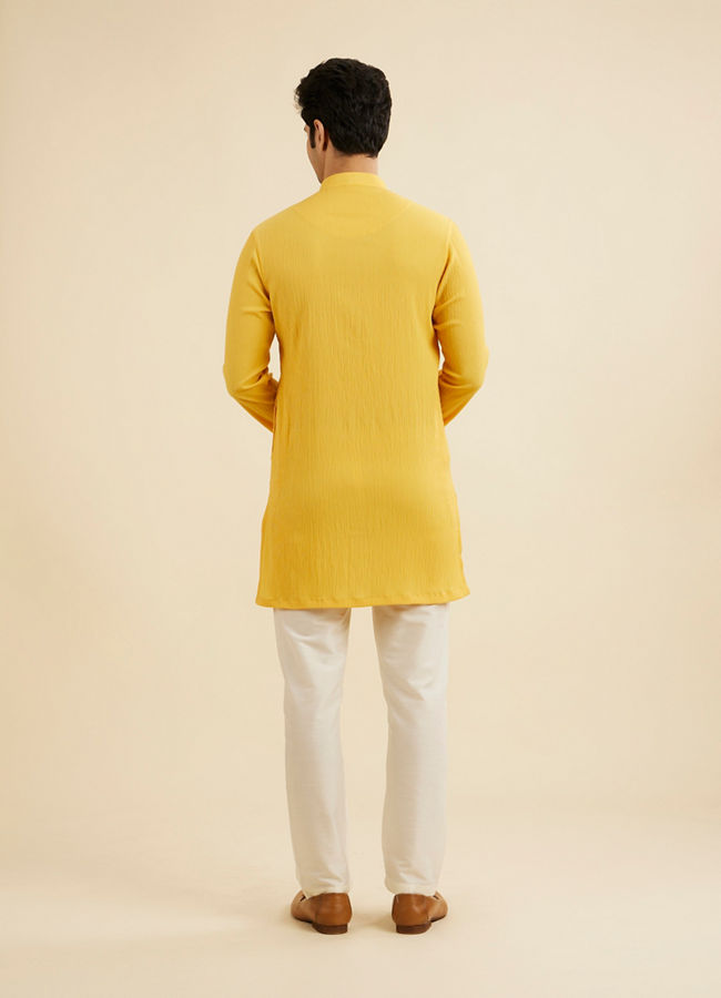 Manyavar Men Yellow Radiance Mid length Kurta