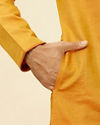 Mustard Yellow Contrast Piping Kurta image number 3