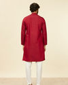 alt message - Manyavar Men Maroon Side Open Kurta image number 4