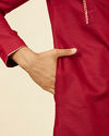 alt message - Manyavar Men Maroon Side Open Kurta image number 3