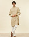 alt message - Manyavar Men Beige Buta Patterned Kurta image number 2