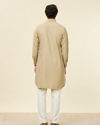 Manyavar Men Beige Buta Patterned Kurta