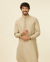 Beige Buta Patterned Kurta