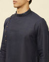 Manyavar Men Navy Blue Angrakha Style Kurta image number 1