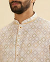 Manyavar Men Cream Blended Cotton Kurta