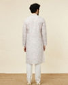 Manyavar Men Ivory Cream Geometric Patterned Kurta