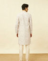 Manyavar Men Bright White Diamond Printed Kurta