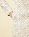 Manyavar Men Bright White Diamond Printed Kurta