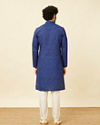Manyavar Men Azure Blue Abstract Printed Kurta