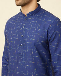 Manyavar Men Azure Blue Abstract Printed Kurta