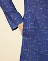 Manyavar Men Azure Blue Abstract Printed Kurta