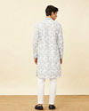 Manyavar Men Winter White Marble Printed Kurta