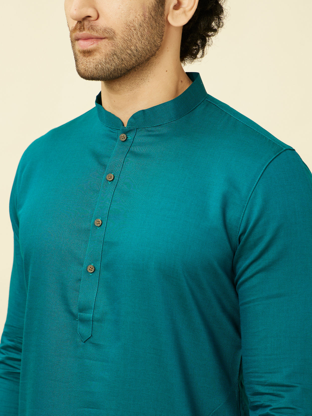 Buy Teal Green Classic Bandhgala Kurta Online in India @Manyavar ...