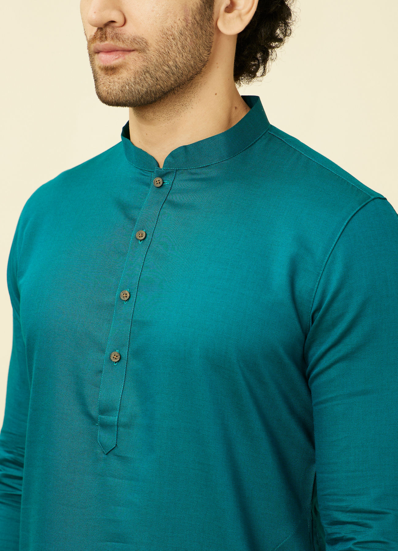 Manyavar Men Teal Green Classic Bandhgala Kurta