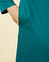 alt message - Manyavar Men Teal Green Classic Bandhgala Kurta image number 3