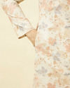 Manyavar Men Pearled Ivory White Floral Printed Kurta