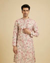 Manyavar Men Elegant Pink Linen Kurta image number 0