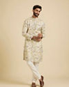 Manyavar Men Elegant Light Mid Green Kurta image number 2