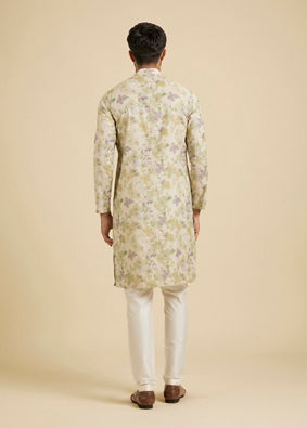 Manyavar Men Elegant Light Mid Green Kurta image number 4