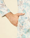 Manyavar Men Aqua Green Floral Printed Kurta