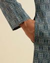 Manyavar Men Dark Green Ogee Patterned Kurta