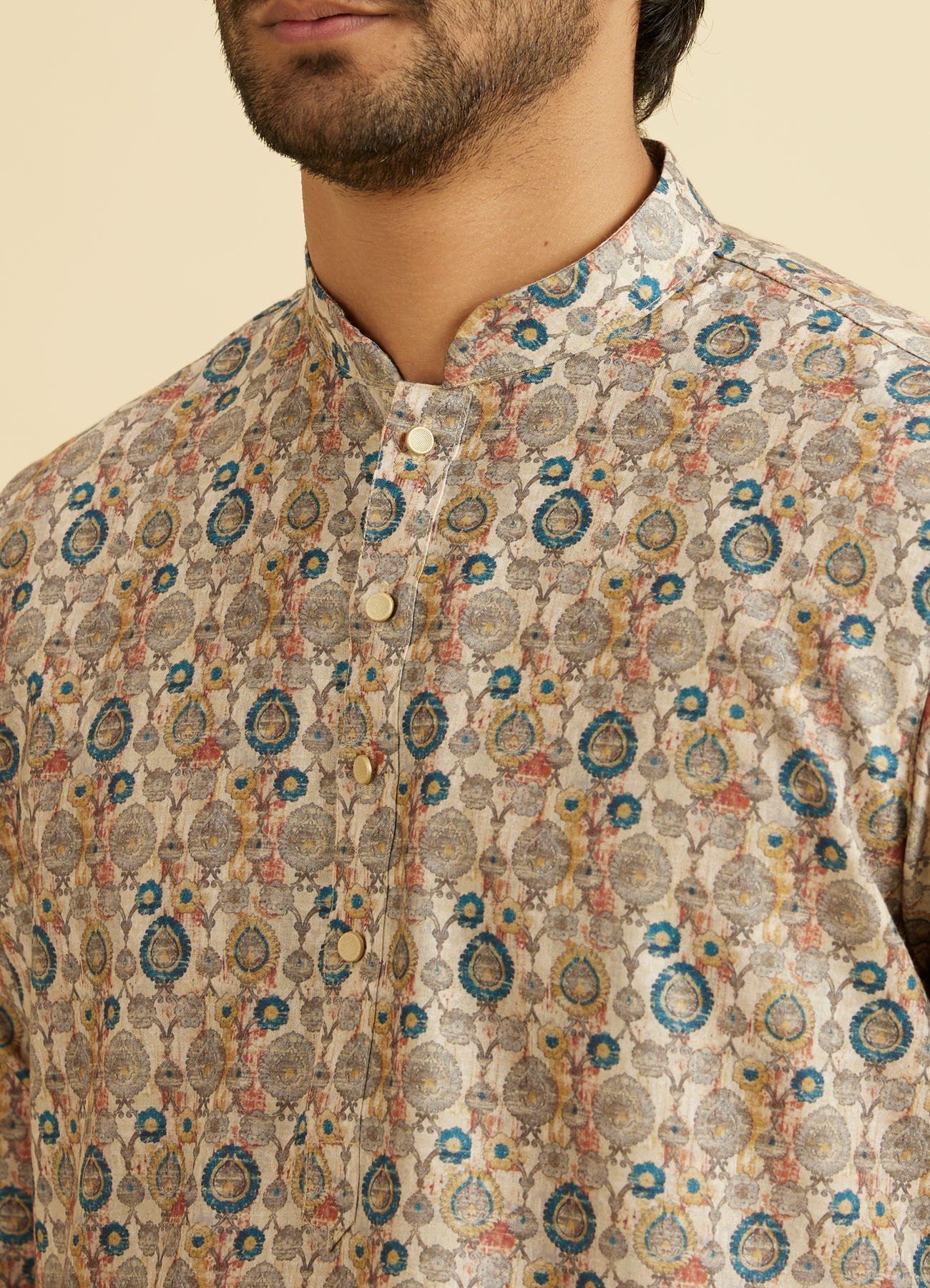 Manyavar Men Beige Majesty Kurta