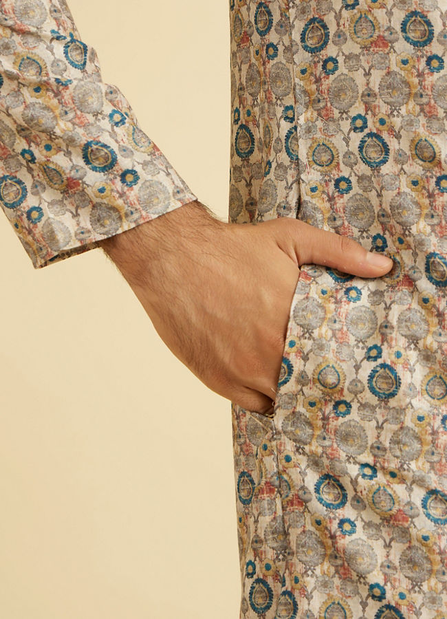 Manyavar Men Beige Majesty Kurta