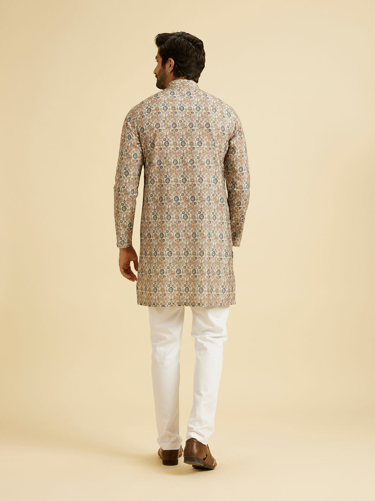 Manyavar Men Beige Majesty Kurta