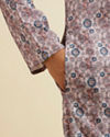 Manyavar Men Peach Jaal Patterned Kurta