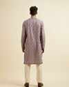 Manyavar Men Peach Jaal Patterned Kurta