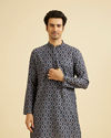 Manyavar Men Dark Blue Enthralling Affair Kurta