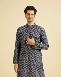 Manyavar Men Dark Blue Enthralling Affair Kurta