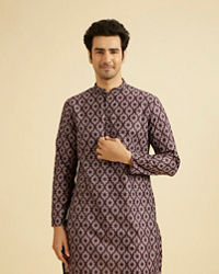Manyavar Men Elegant Wine Hue Men's Kurta