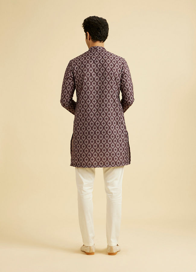 Manyavar Men Elegant Wine Hue Men's Kurta