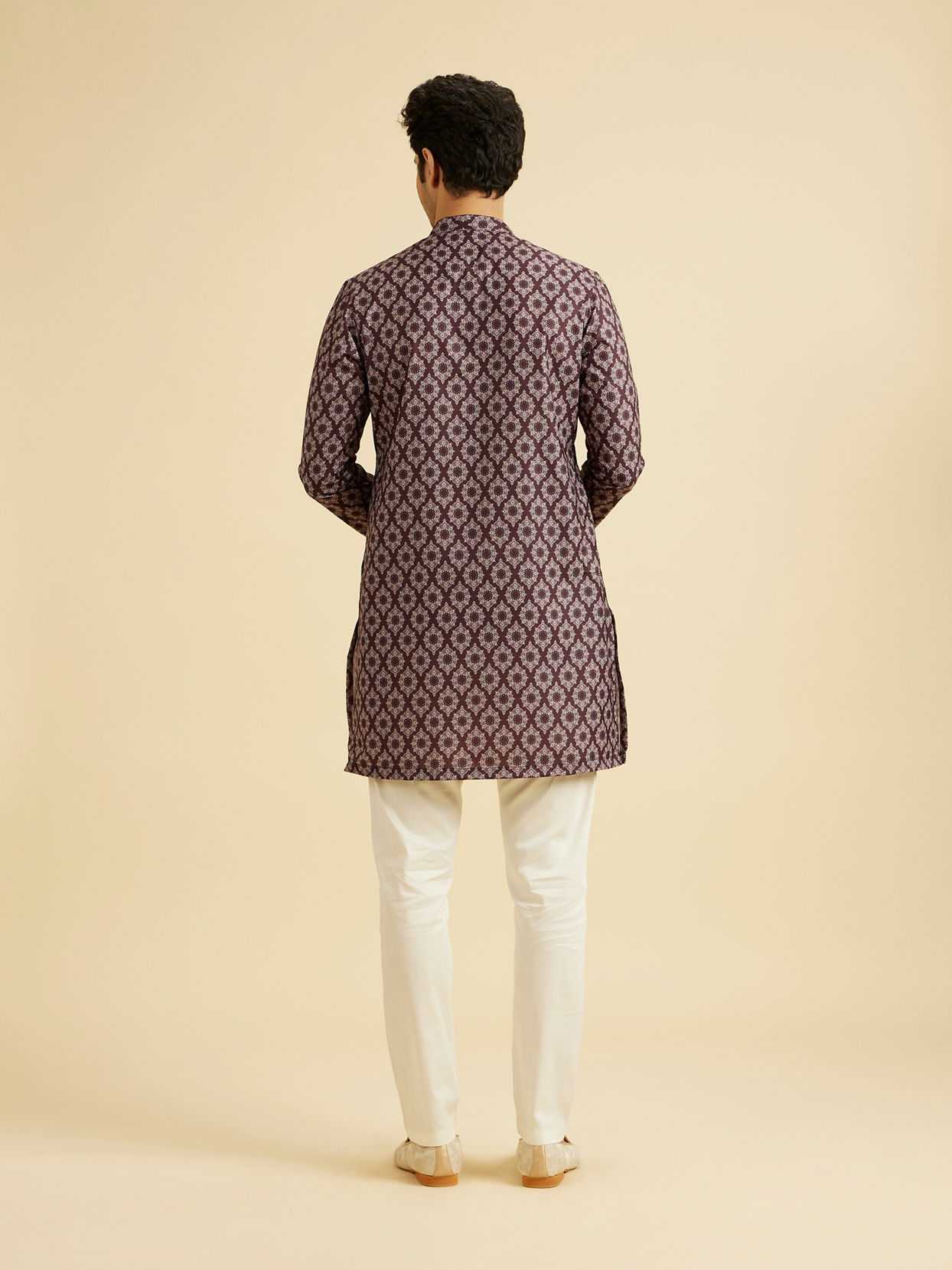 Manyavar Men Elegant Wine Hue Men's Kurta