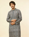 Imperial Blue Medallion Printed Kurta