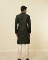 alt message - Manyavar Men Timber Green Buta Printed Kurta image number 4