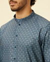 Manyavar Men Azure Blue Buta Motif Printed Kurta