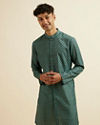 Manyavar Men Olive Green Buta Motif Printed Kurta