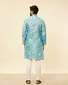 Manyavar Men French Rose Pink Floral Printed Kurta