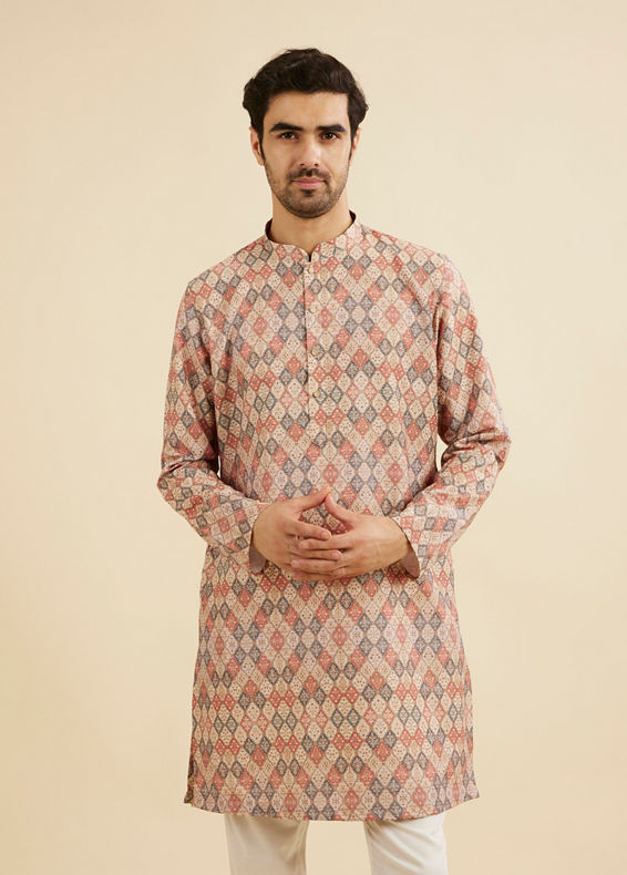 Manyavar Men Beige Kurta Delight